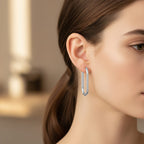 Earring with Hoop in Silver Colour Plated