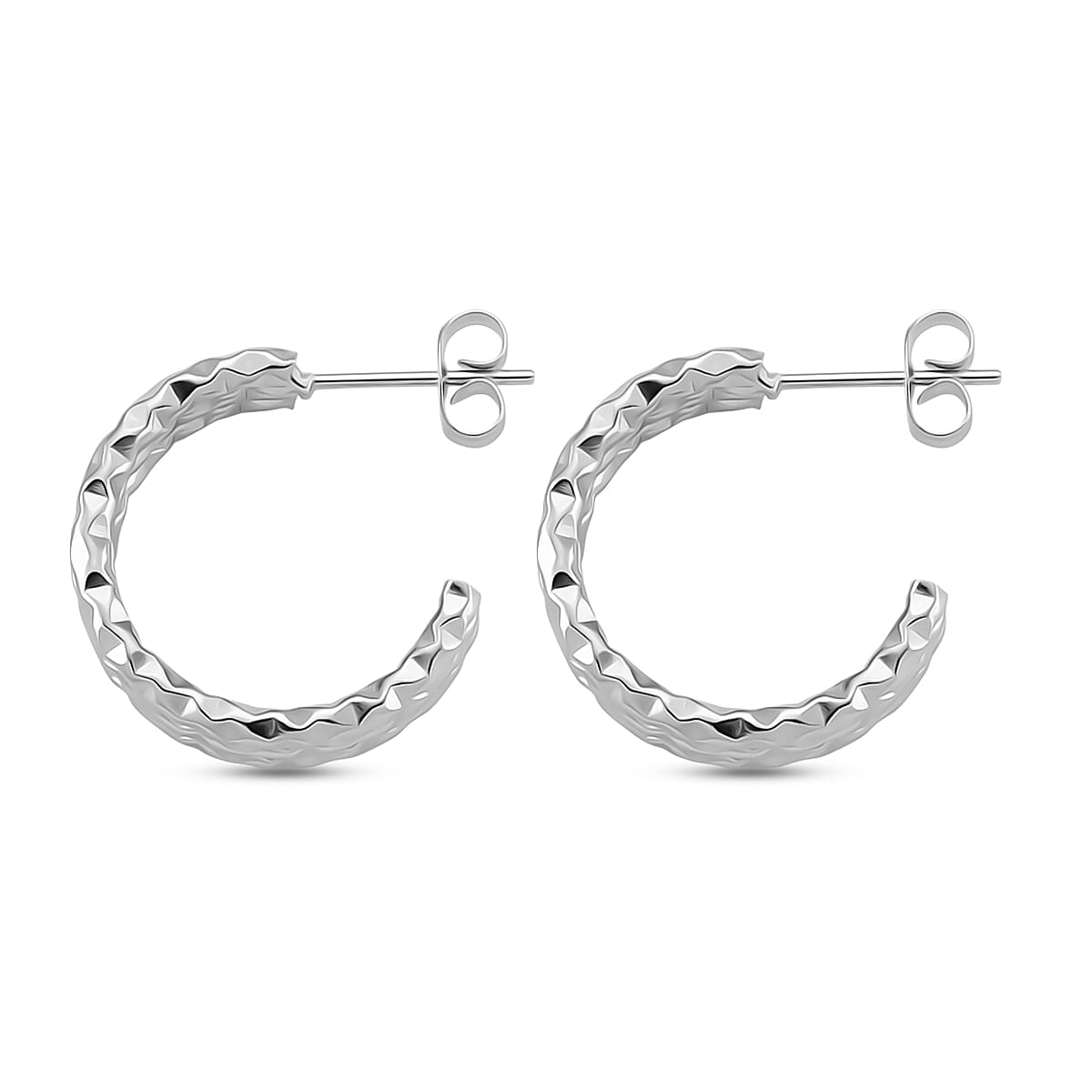 Earring with Push Back in Silver Colour Tone 8205331 3