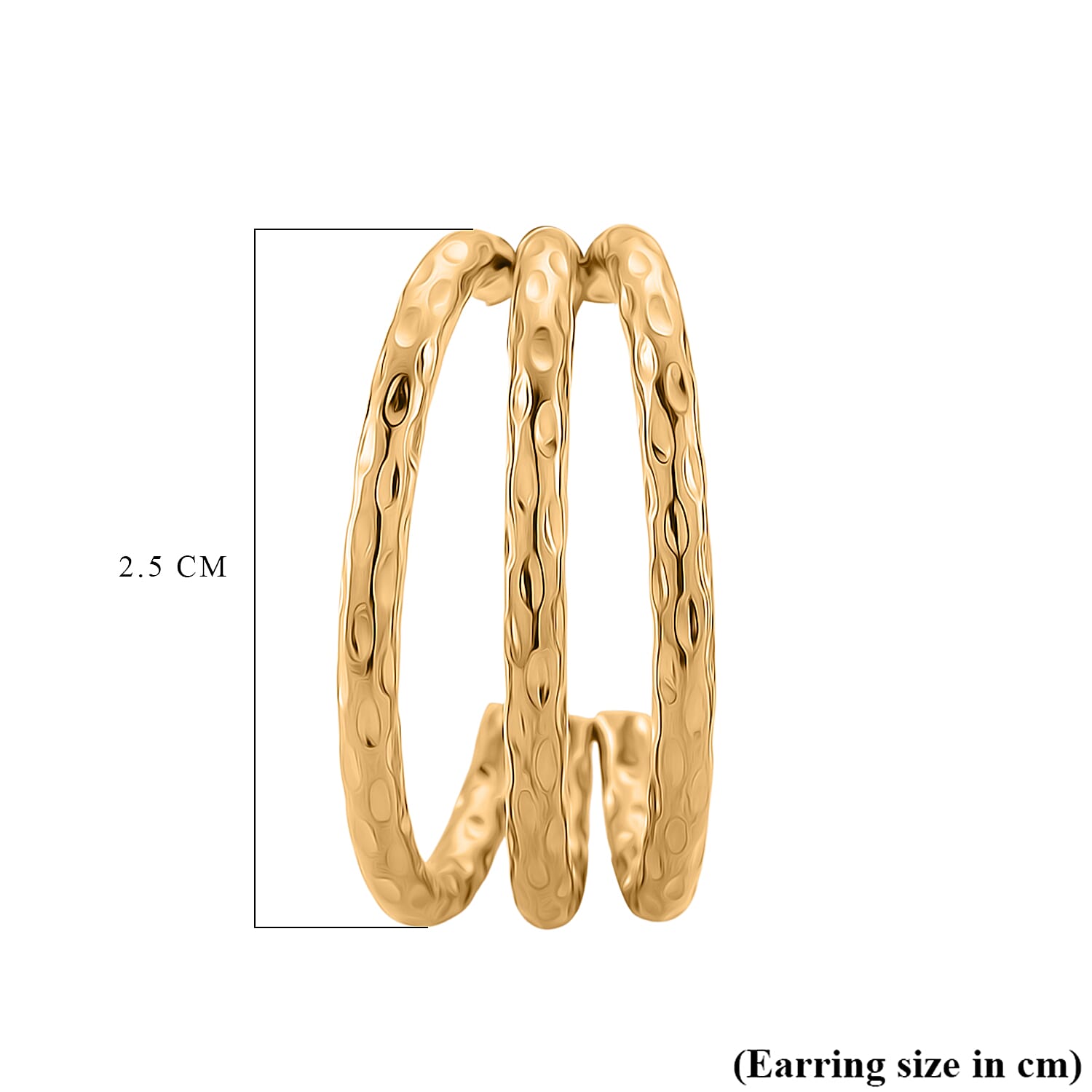 Designer Inspired Half Hoop Earrings with Push Back in Yellow Tone 8205344 6