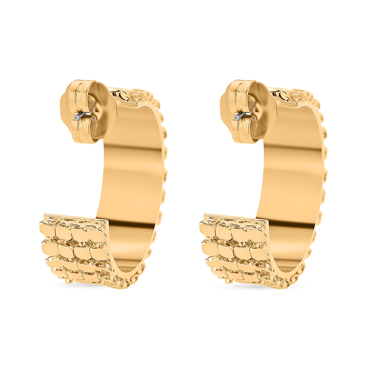 Designer Inspired Half-Hoop Push Back Earring in Yellow Gold Tone 8204606 4
