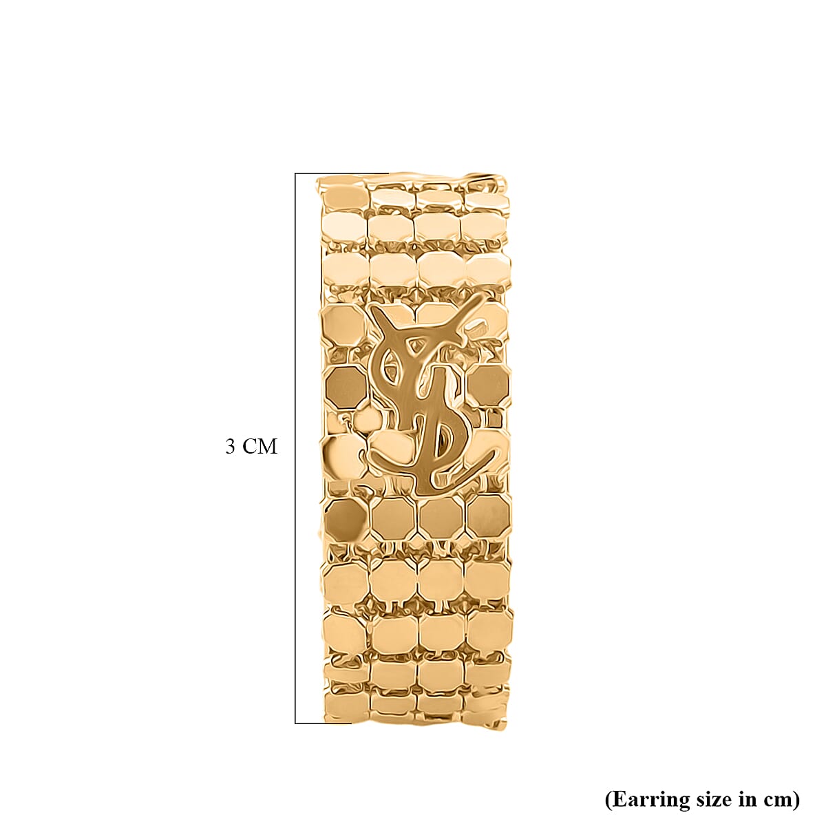 Designer Inspired Half-Hoop Push Back Earring in Yellow Gold Tone 8204606 5