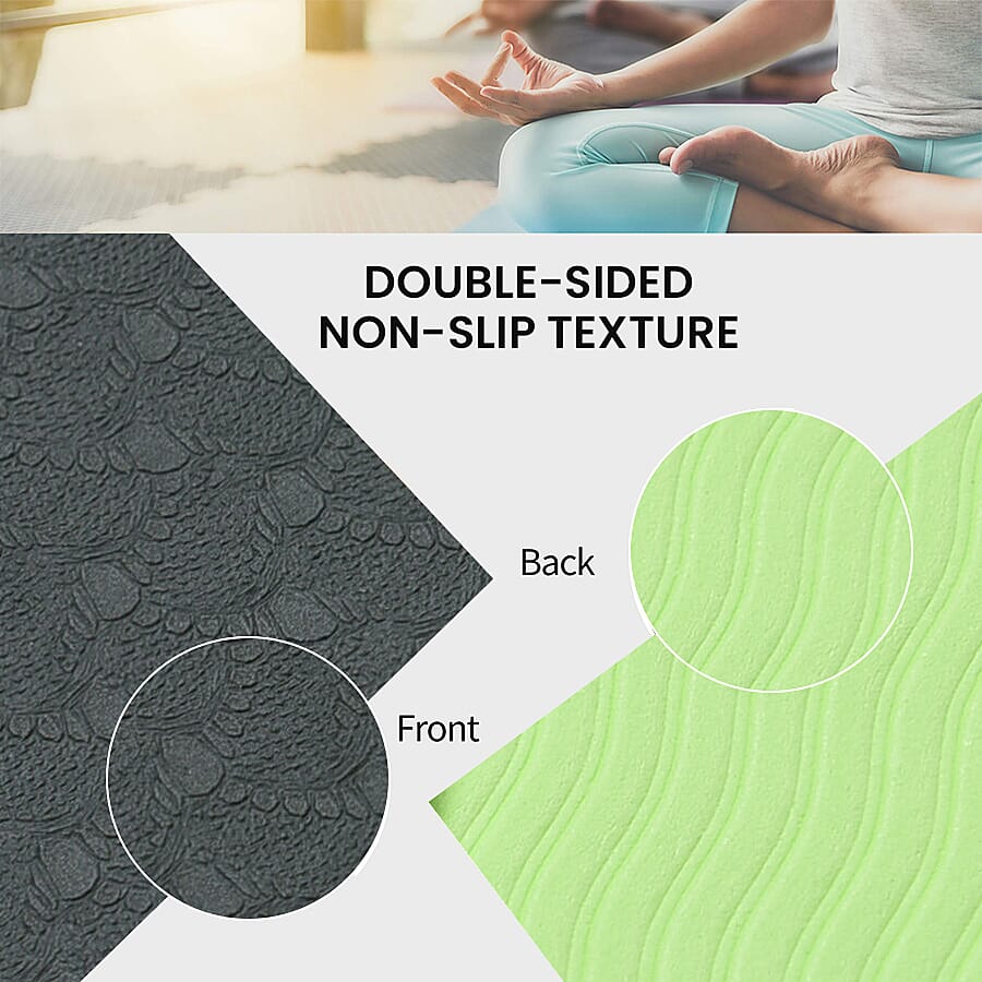 Soul Smart Eco-Friendly Non-Slip Fitness Yoga Mat with Carrying Strap - Blackish Green 6726499 1