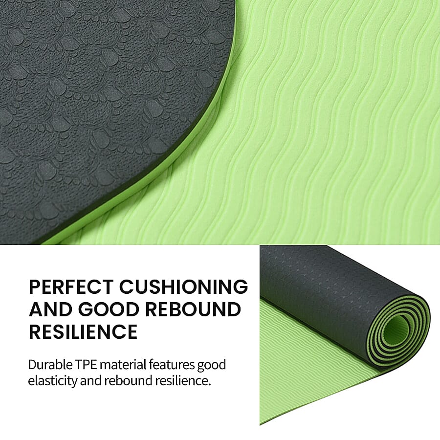 Soul Smart Eco-Friendly Non-Slip Fitness Yoga Mat with Carrying Strap - Blackish Green 6726499 2
