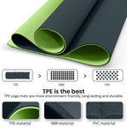 Memory foam Eco-Friendly, Non-Toxic TPE Yoga Mat (Size 183x61 Cm) 12mm - Green