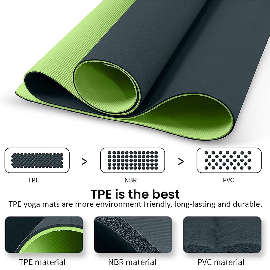 Soul Smart Eco-Friendly Non-Slip Fitness Yoga Mat with Carrying Strap - Blackish Green 6726499 4