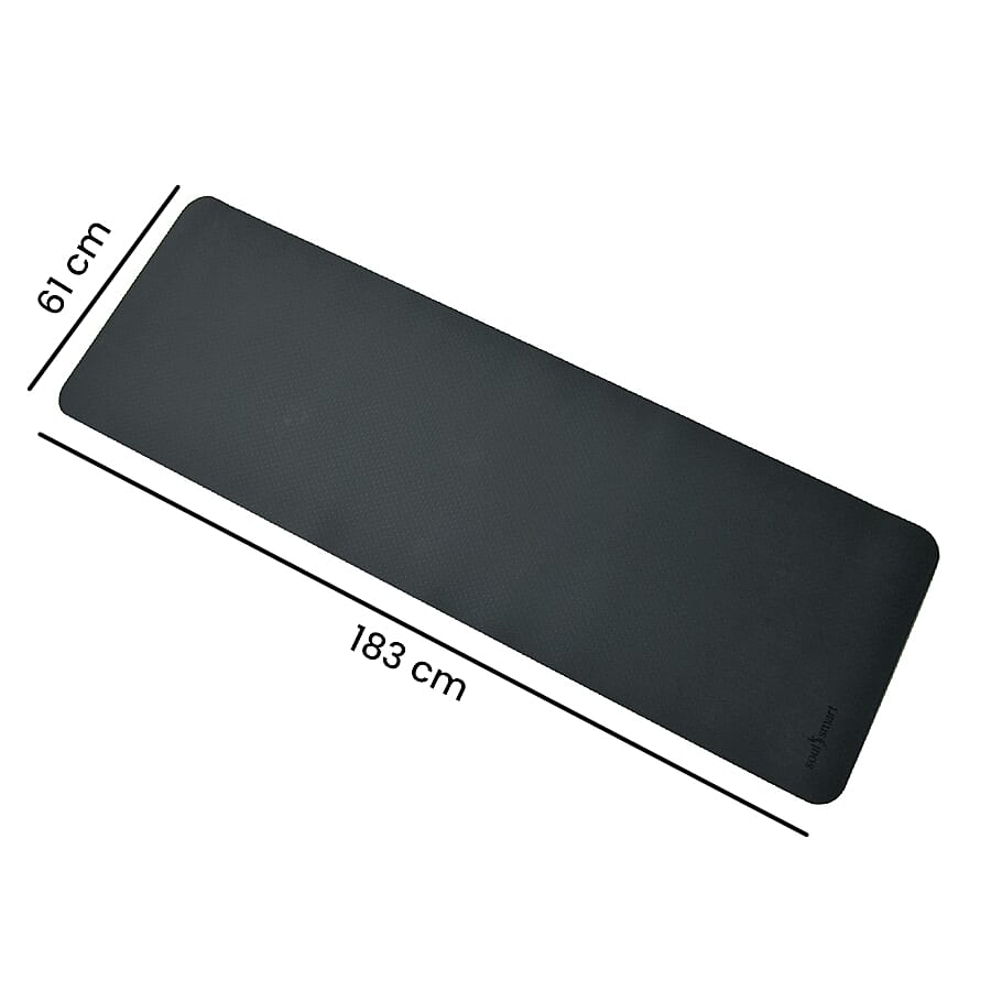 Soul Smart Eco-Friendly Non-Slip Fitness Yoga Mat with Carrying Strap - Blackish Green 6726499 5