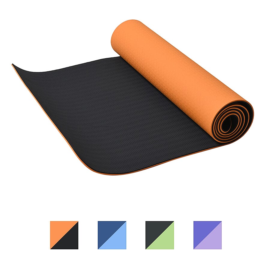 Eco-Friendly Non-Slip Fitness Yoga Mat with Carrying Strap - Orange 6726496 0