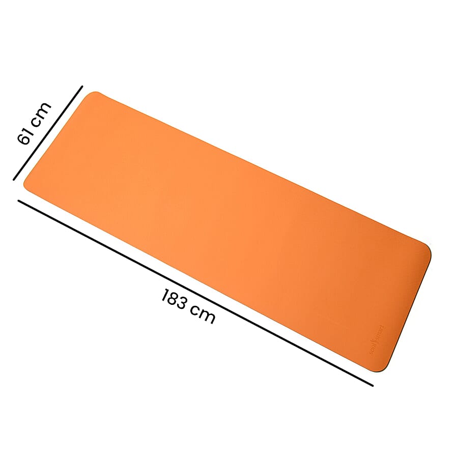 Eco-Friendly Non-Slip Fitness Yoga Mat with Carrying Strap - Orange 6726496 6