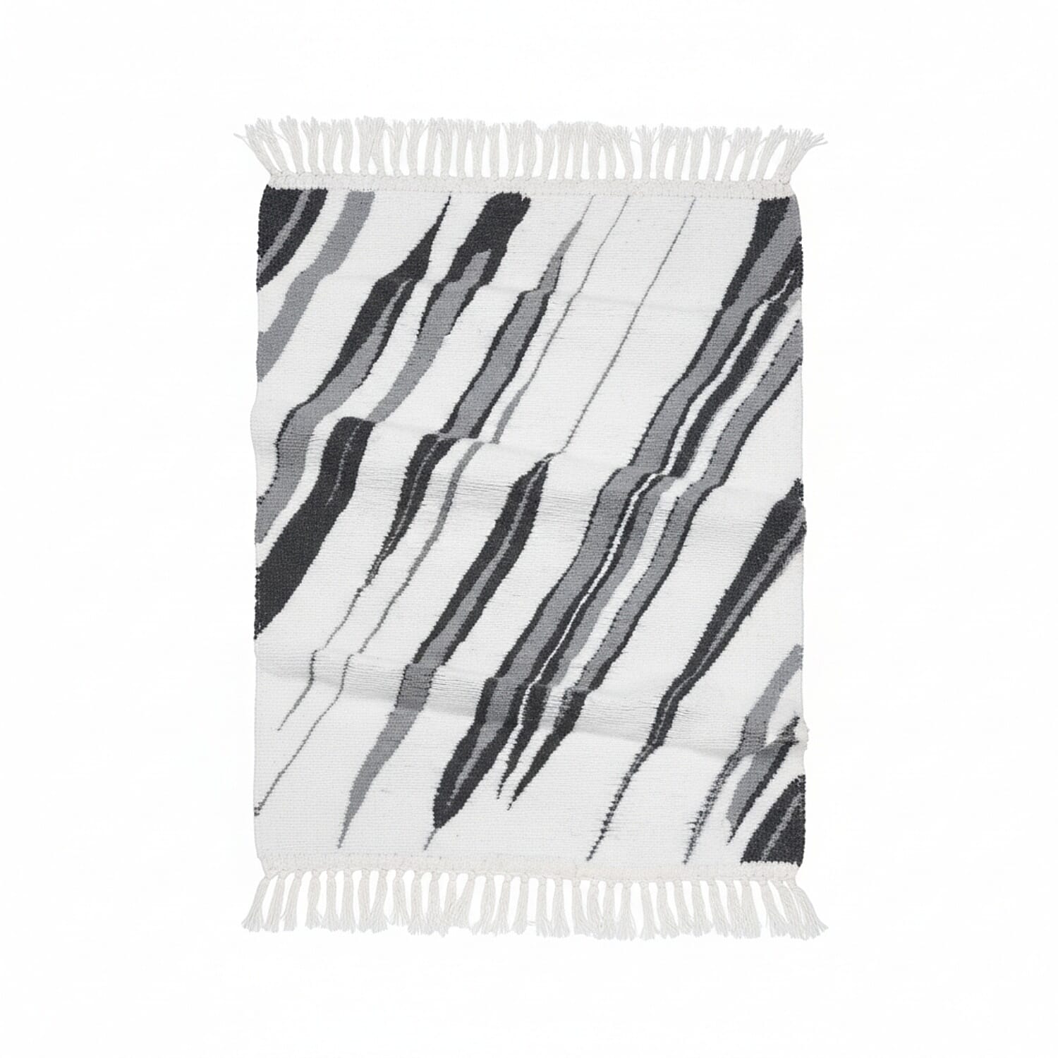 Eco-Friendly Turkish Floor Rug (Size 90x60cm) - Black &amp; White 8108507 0