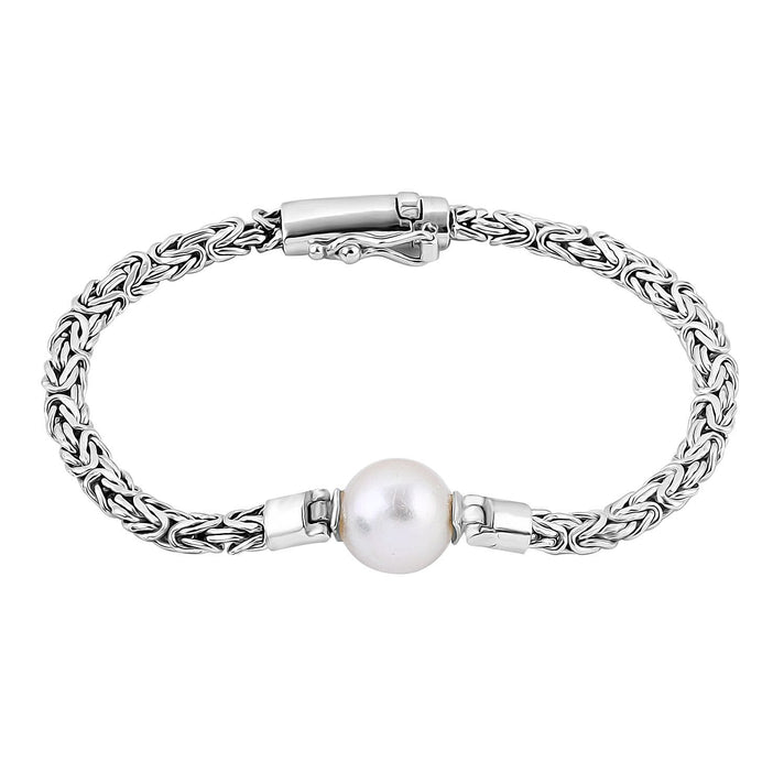 Edison Pearl Byzantine Bracelet (Size - 7.5) in Sterling Silver 7968553 1