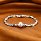 Royal Bali Edison Pearl Borobudur Bracelet  (Size - 7.5) in Sterling Silver 11.73 Ct, Silver Wt. 14.00 Gms.