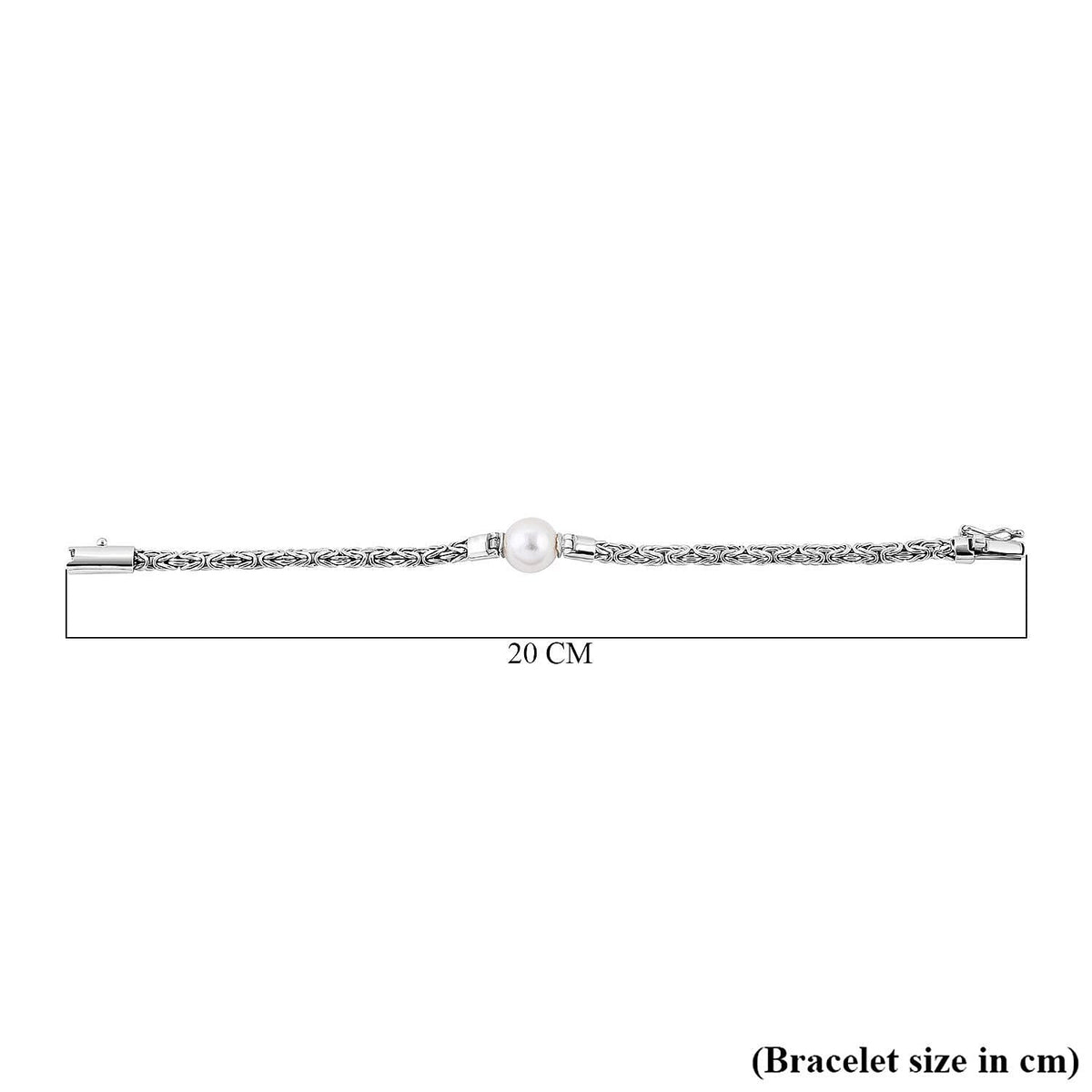 Edison Pearl Byzantine Bracelet (Size - 7) in Sterling Silver 7968552 5