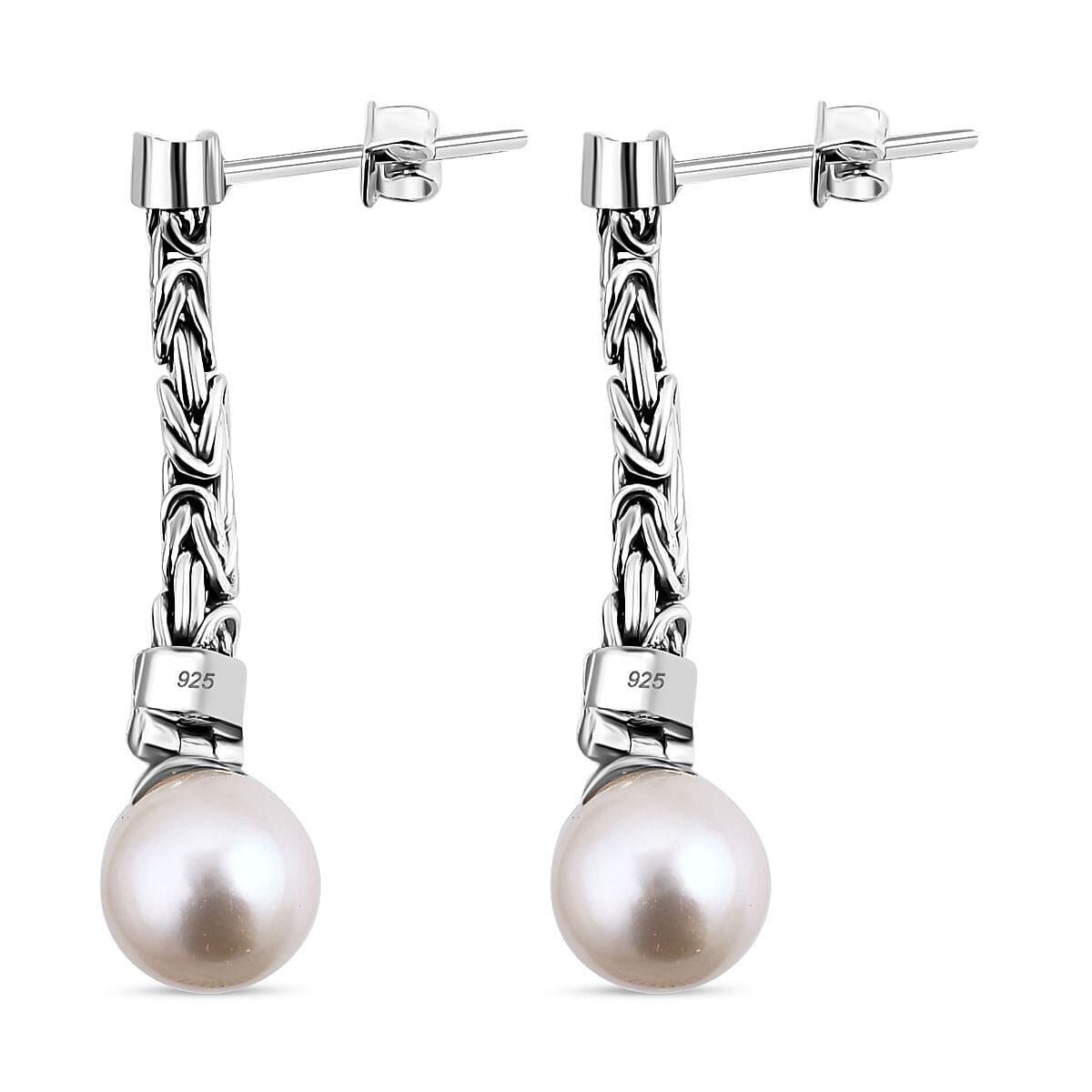Royal Bali - Edison Pearl Borobudor Earrings With Push Back in Sterling Silver 16.08 Ct. 7968568 7