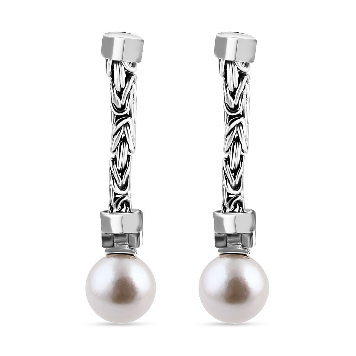 Royal Bali - Edison Pearl Borobudor Earrings With Push Back in Sterling Silver 16.08 Ct. 7968568 2