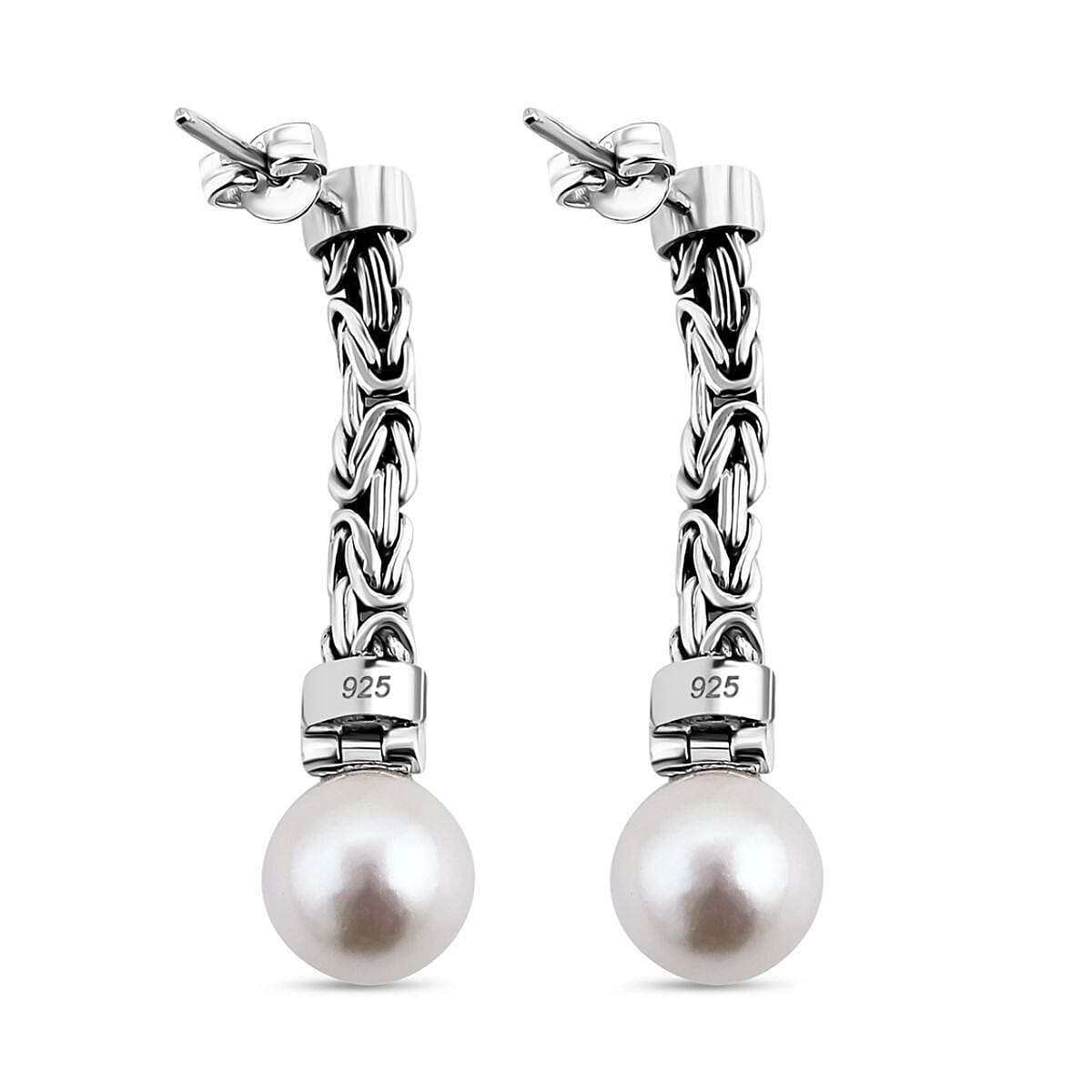 Royal Bali - Edison Pearl Borobudor Earrings With Push Back in Sterling Silver 16.08 Ct. 7968568 10