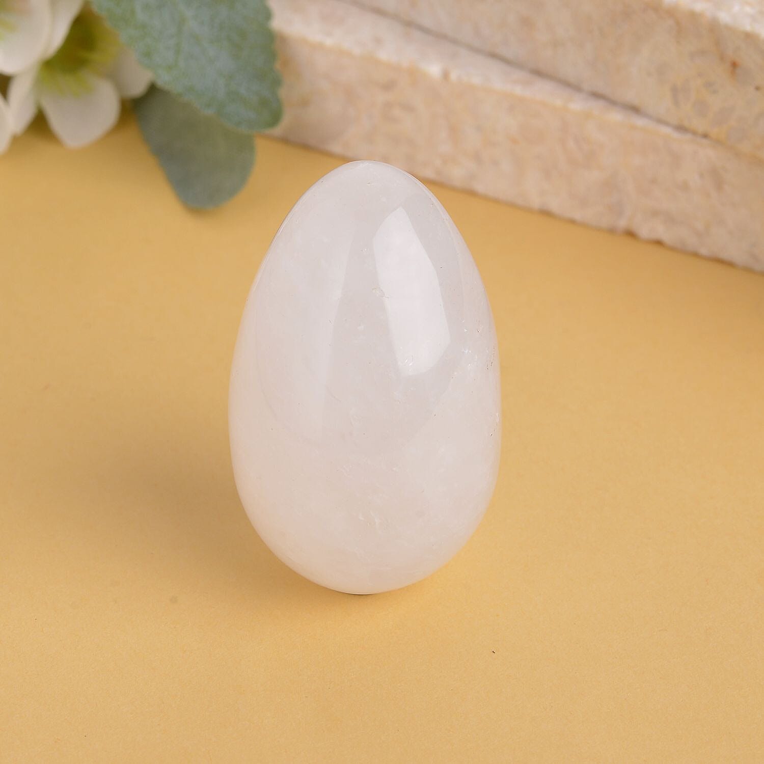 Egg Shape White Quartz Free Figurine (Size 4x3 Cm) 175 Ct. 7170354 2