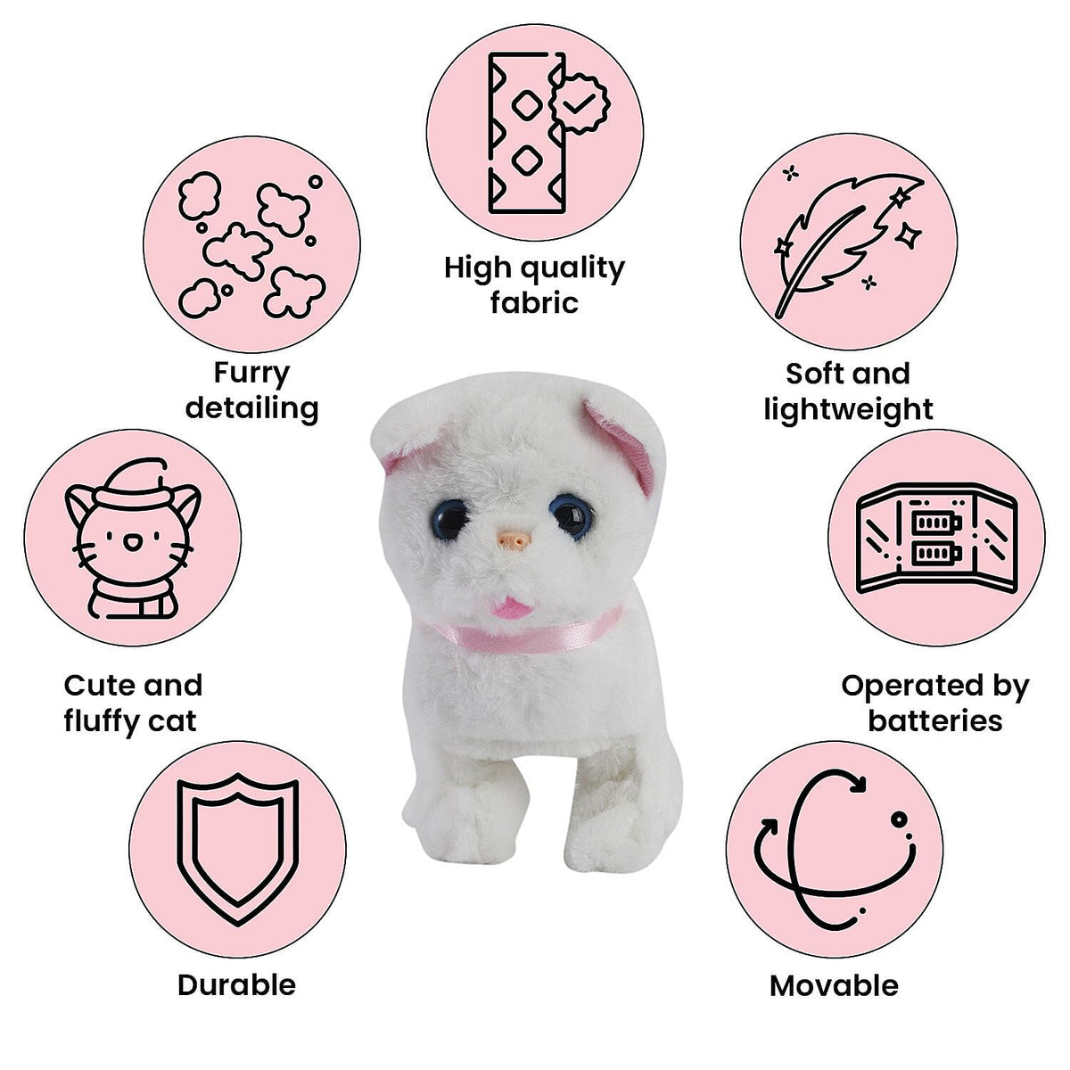 Electric Walking Plush Cat Toy - White (2 AA Battery Not Included)Â  7140561 3