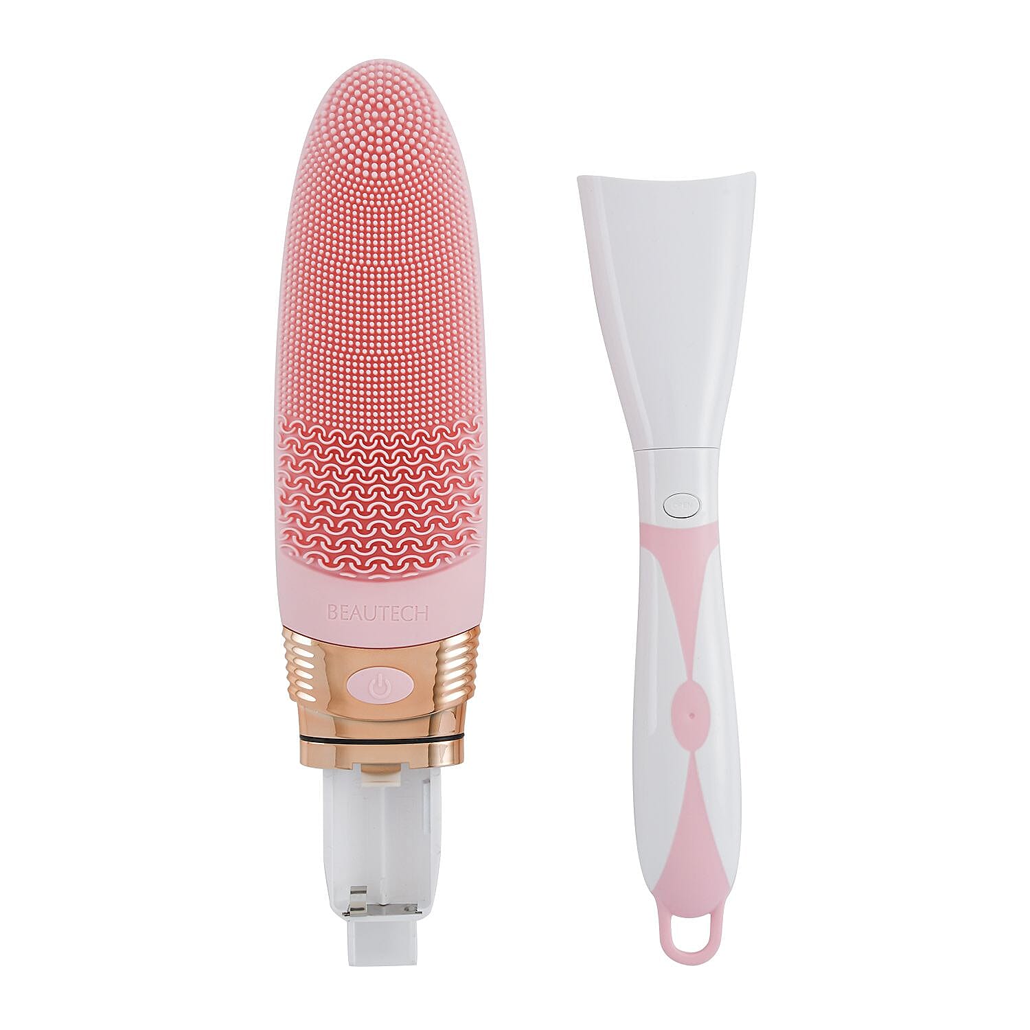 Electric Rotating Vibration Long Handle Silicone Bath Brush (Requires 2AA Batteries,Not Inc.) - Pink 7153274 0