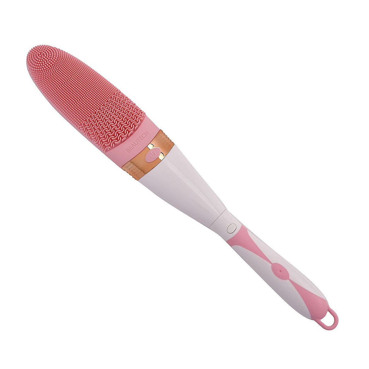 Electric Rotating Vibration Long Handle Silicone Bath Brush (Requires 2AA Batteries,Not Inc.) - Pink 7153274 2