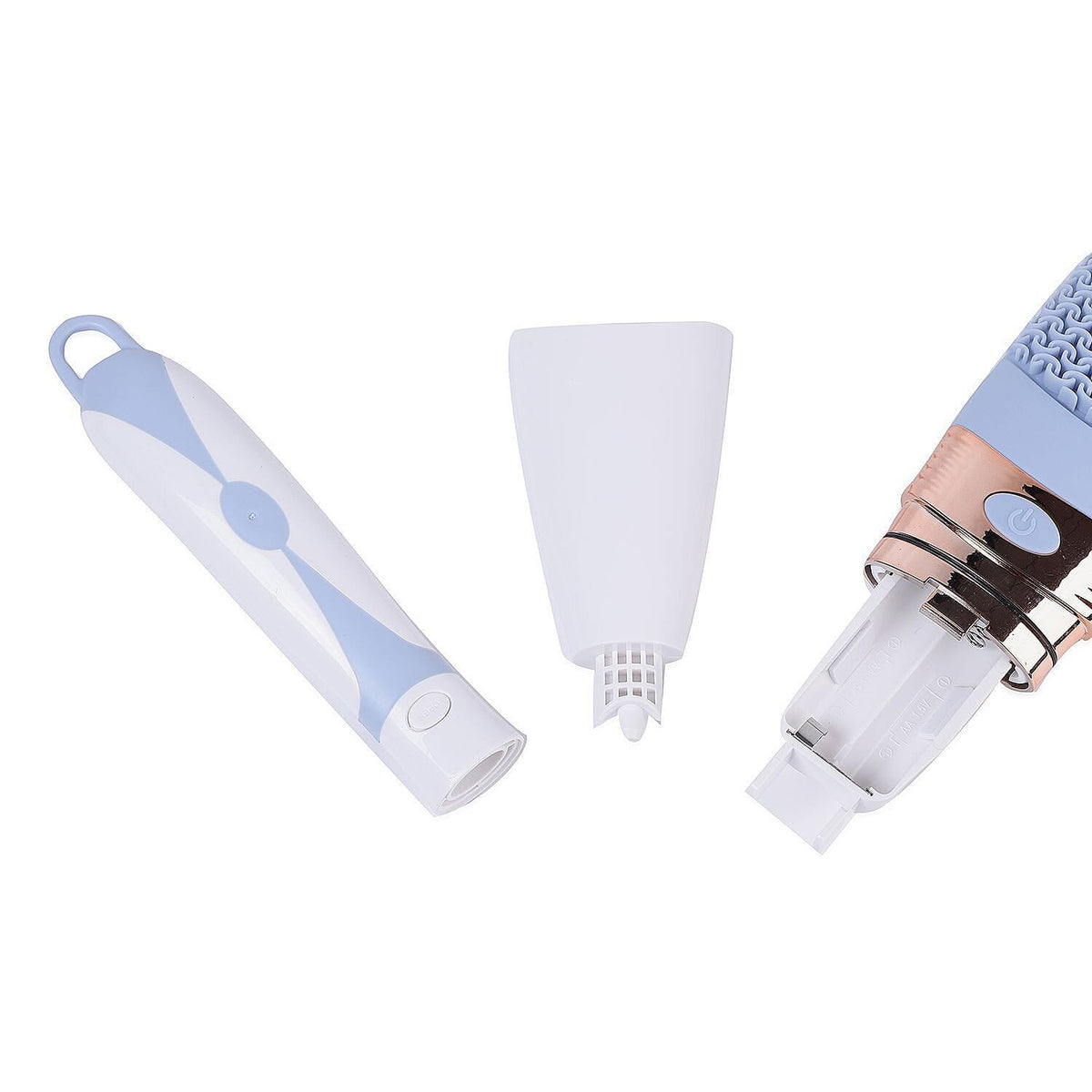 Electric Vibration Long Handle Silicone Bath Brush - Blue ( 2AA Batteries - not Incl.) 3688221 8