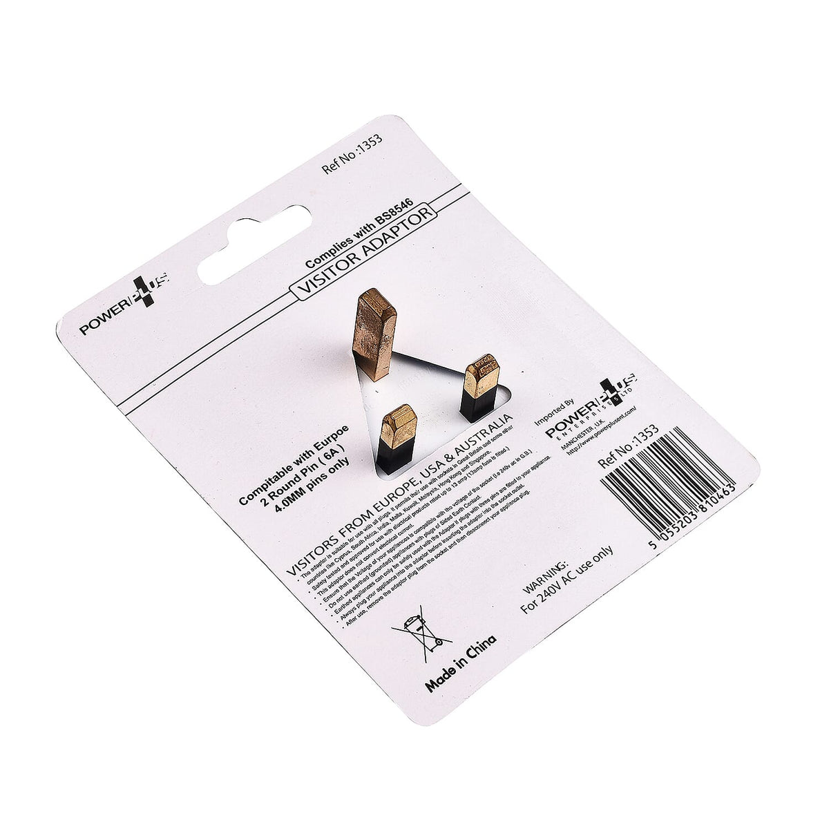PowerPlus: Electrical US Tourist Adapter 7080583 6