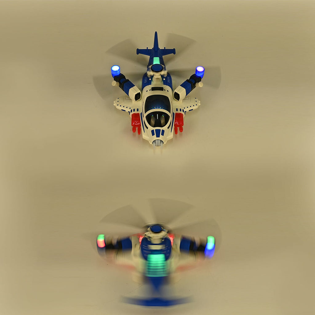 Electronic Light Music Fighter Plane - Blue
