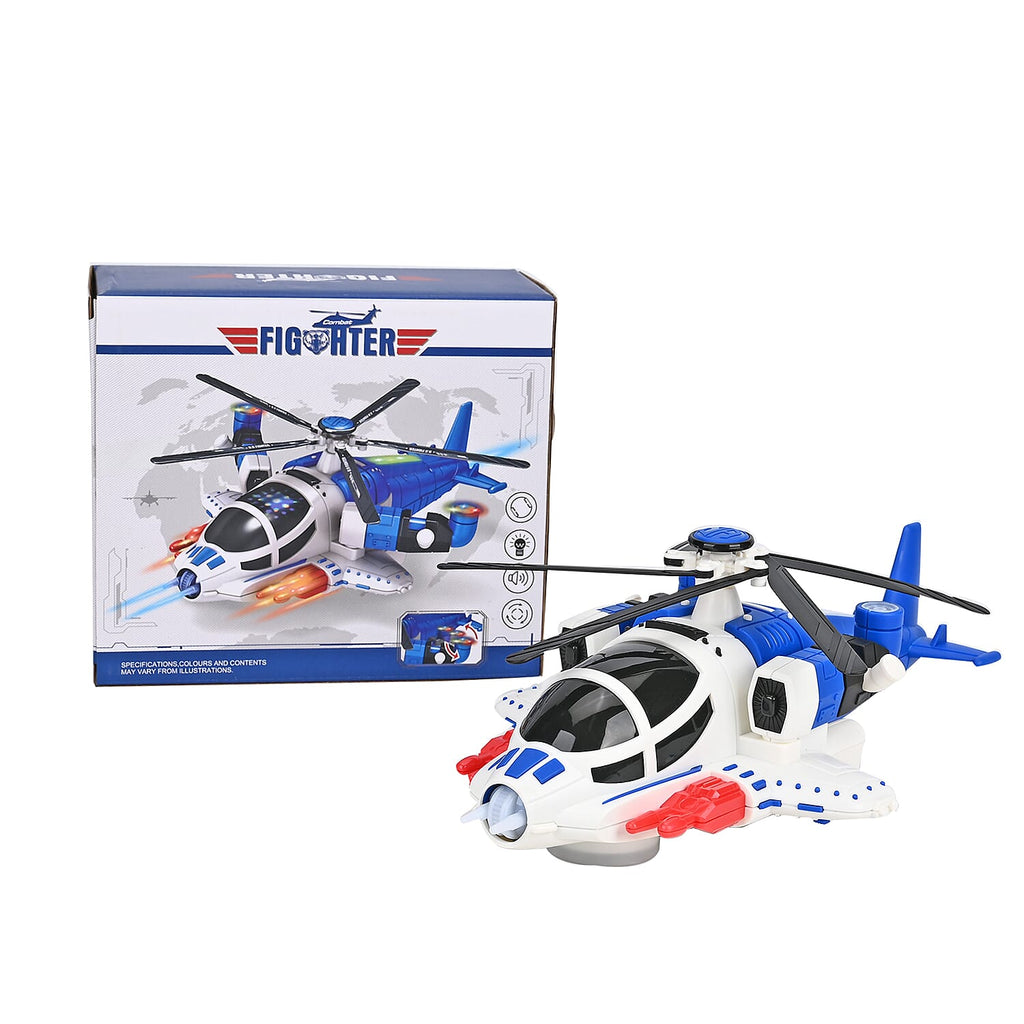 Electronic Light Music Fighter Plane - Blue