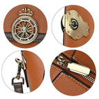 Elegant 100% Genuine Leather Crossbody Bag With Flip Top Zip Closure & Detachable Shoulder Trap - Tan