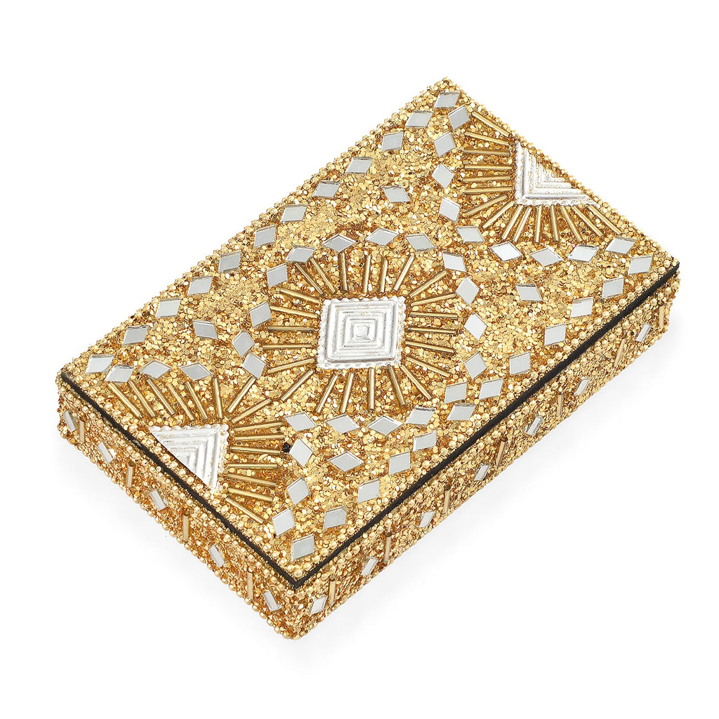 Elegant 7-Piece Beaded Stationery Set - 1 Beaded Box, 1 Diary, 5 Beaded Pens - Yellow