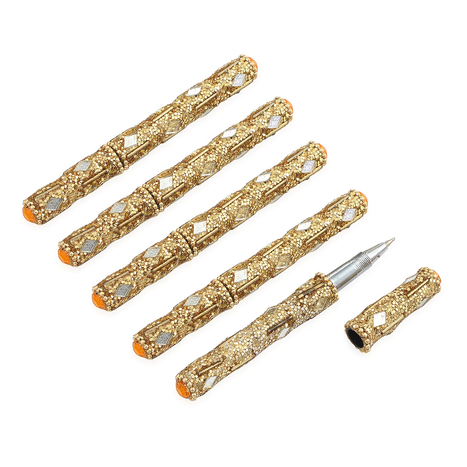 LIVMORE Elegant 7-Piece Beaded Stationery Set - 1 Beaded Box, 1 Diary, 5 Beaded Pens 8240808 6