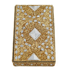 Elegant 7-Piece Beaded Stationery Set - 1 Beaded Box, 1 Diary, 5 Beaded Pens - Yellow