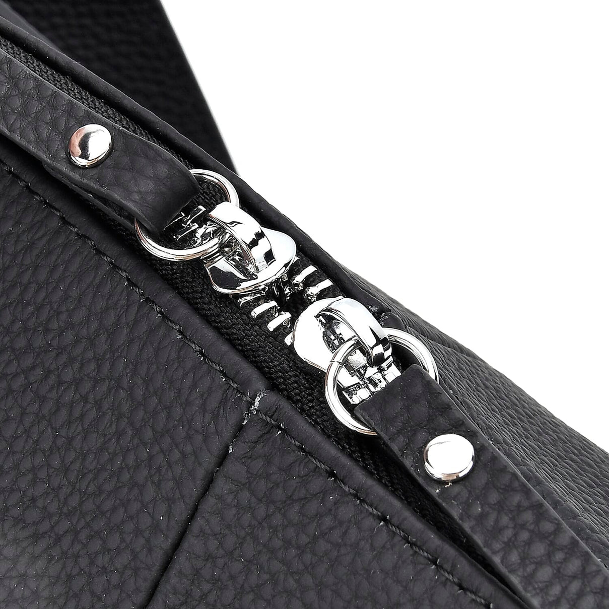 Hong Kong Closeout - Solid 100% Genuine Leather Crossbody Bag with Tassel Chain - Black 8042187 5
