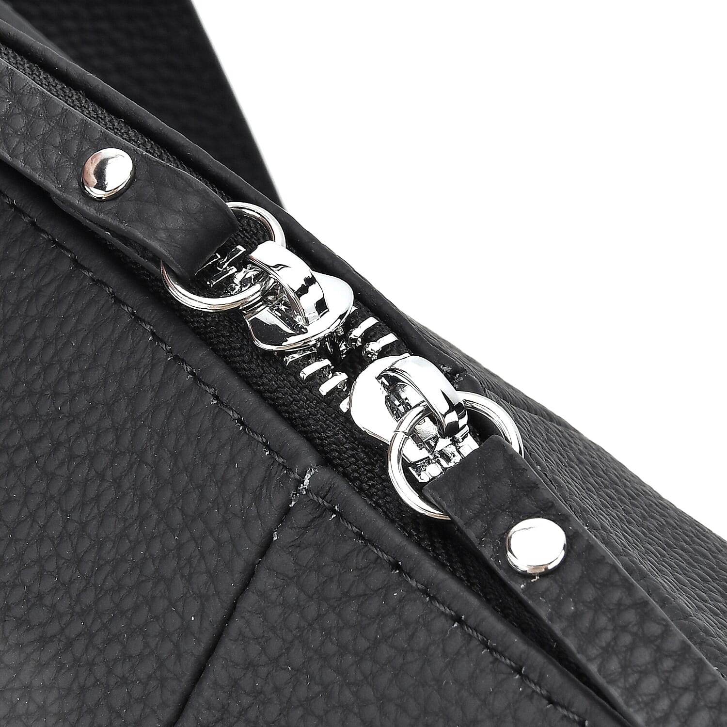 Hong Kong Closeout - Solid 100% Genuine Leather Crossbody Bag with Tassel Chain - Black 8042187 5