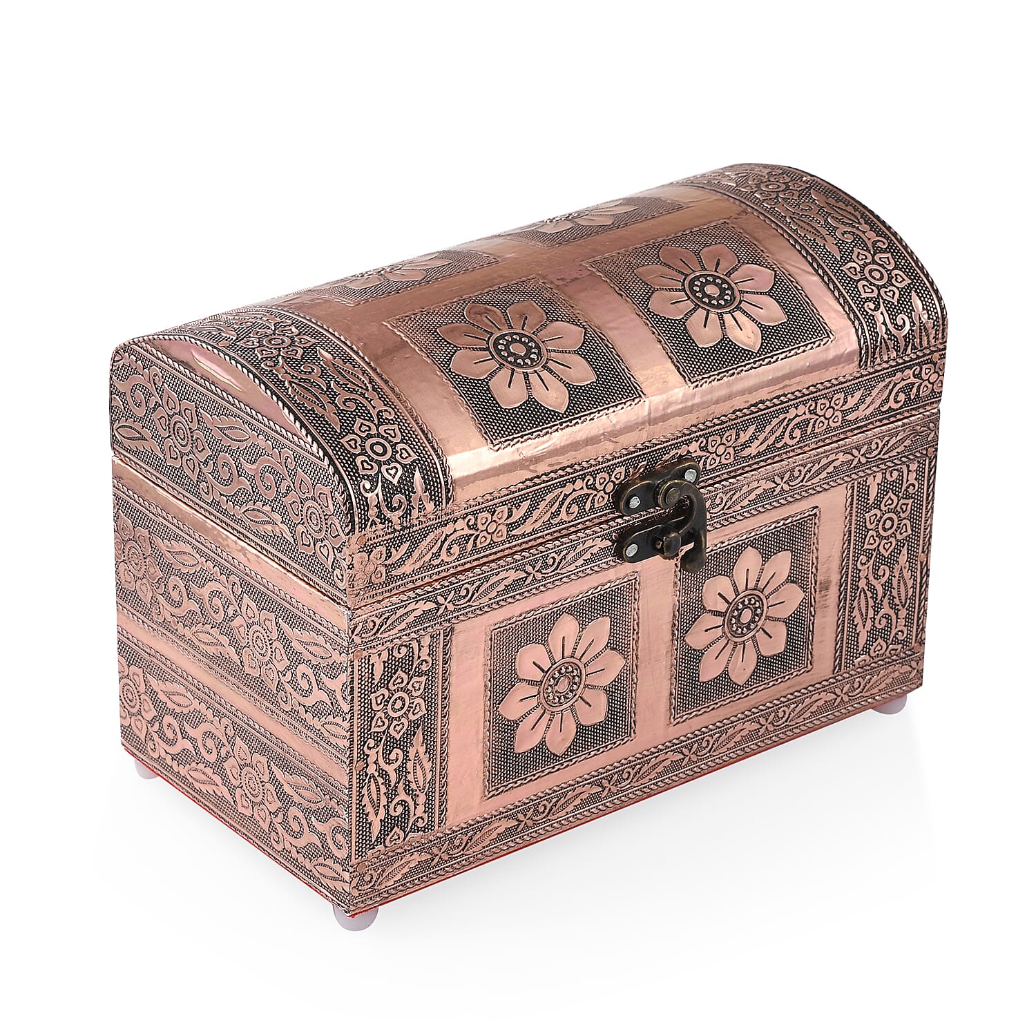 Elegant Handcrafted Treasure Box with Secure Clasp &amp; Protective Interior (Size 20x11x14 cm) - Rose Gold 7979284 0