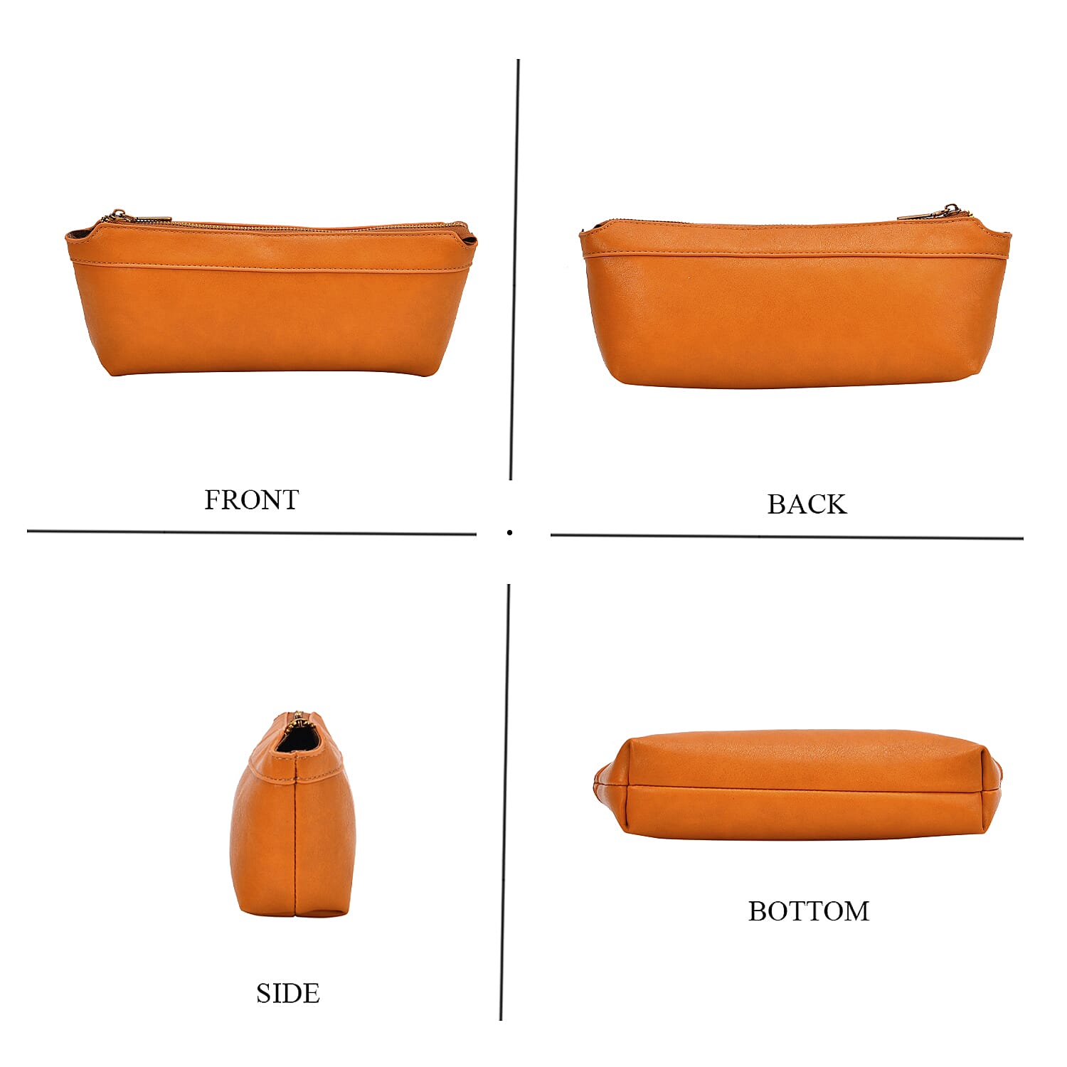 Elegant Hobo Bag with Front Lock and Pouch Set - Orange V32514731 8