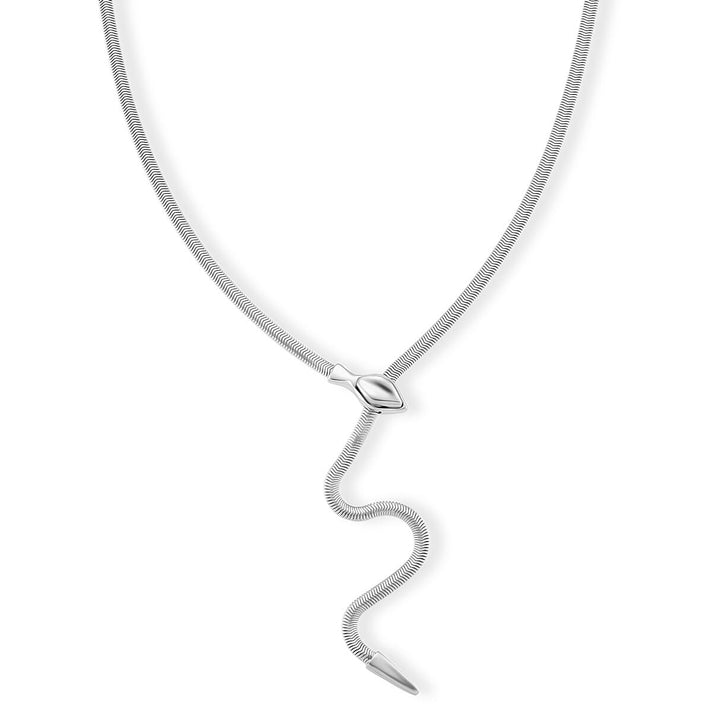 Designer inspired - Serpent Necklace (Size - 24.50) in Silver Tone 8272567 1