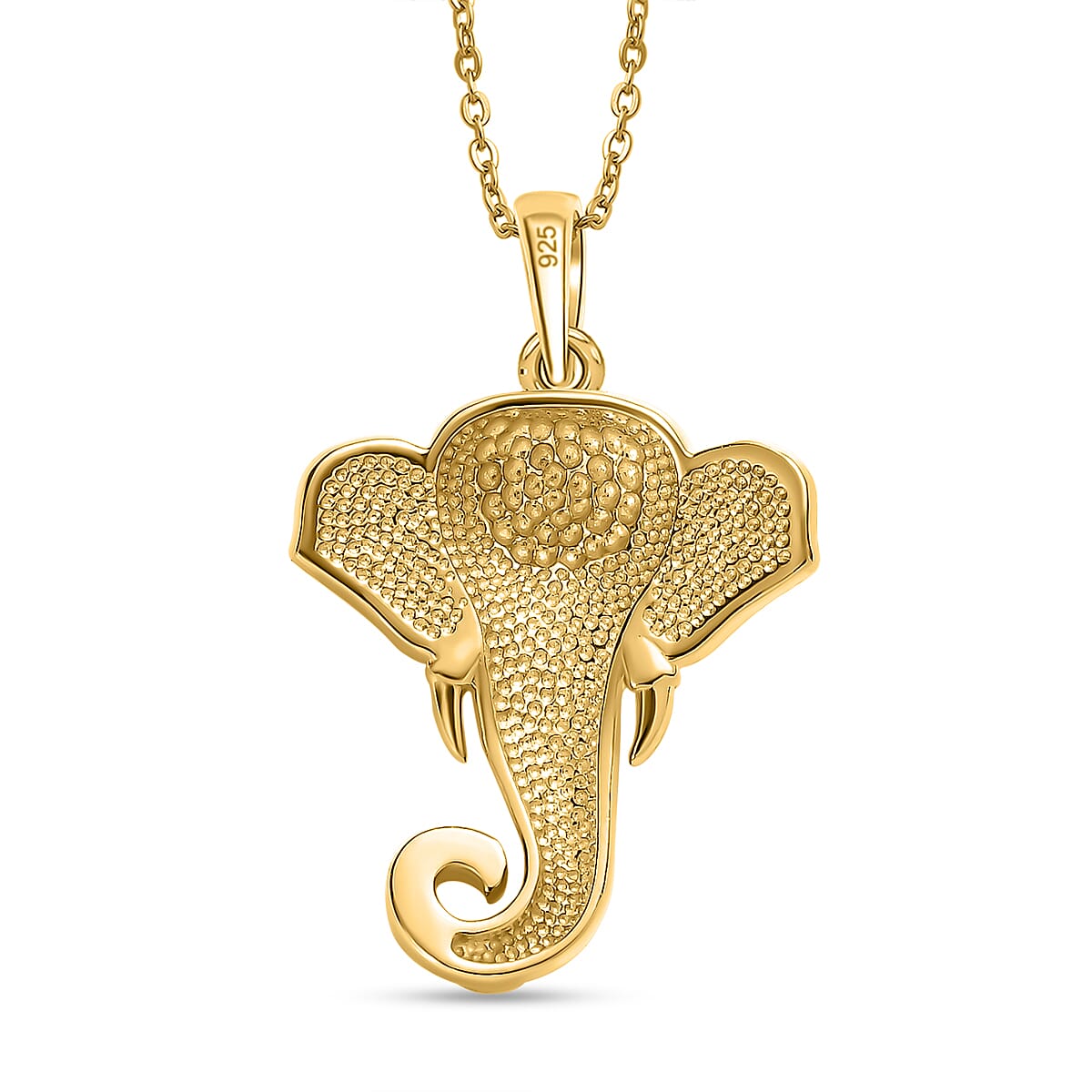 Elephant Pendant with Chain (Size 20) in 18K Gold Vermeil Sterling Silver, Silver Wt. 6.22 Gms 4166206 5