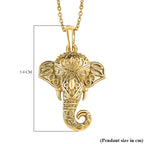 Elephant Pendant with Chain (Size 20) in 18K Gold Vermeil Plated Sterling Silver, Silver Wt. 6.22 Gms