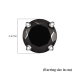 Elite Shungite Solitaire Stud With Push Back Earring in Rhodium Overlay Sterling Silver 1.84 Ct.