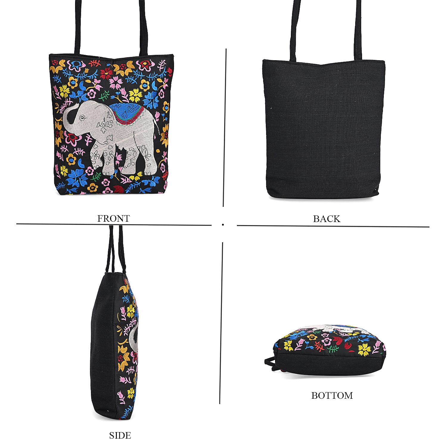 Embroidered Tote Bag (Size 29x10x31 cm) - Blue 7860543 3