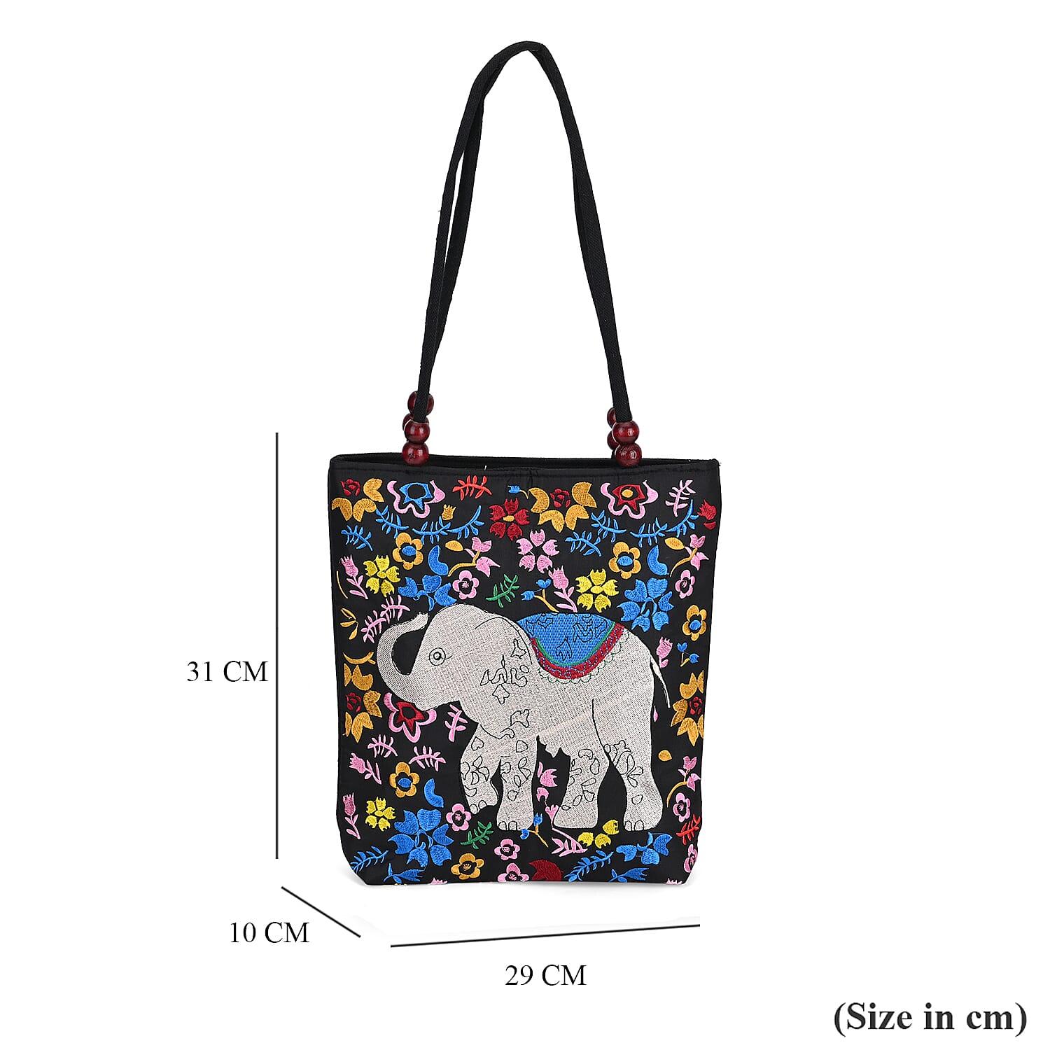 Embroidered Tote Bag (Size 29x10x31 cm) - Blue 7860543 6