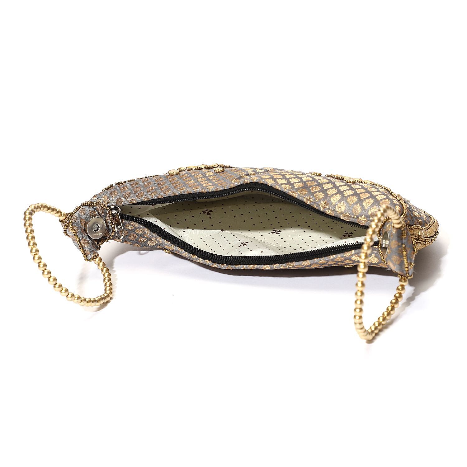Embroidery Cosmetic and Toiletry Bag (Size 22x15x1 cm) - Silver 7987331 4