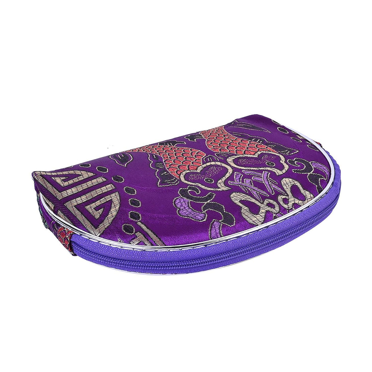 Embroidery Jewellery pouch (Size 22x14x1 in) - Green and Purple 7511641 2