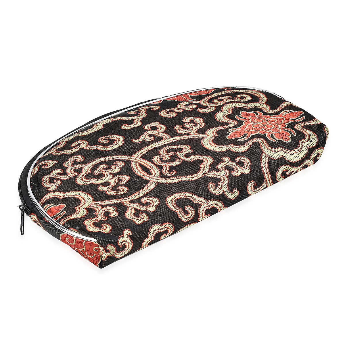 Set of 10 Multi-Colour Floral Embroidered Pouches with Zipper - Black V32515425 3