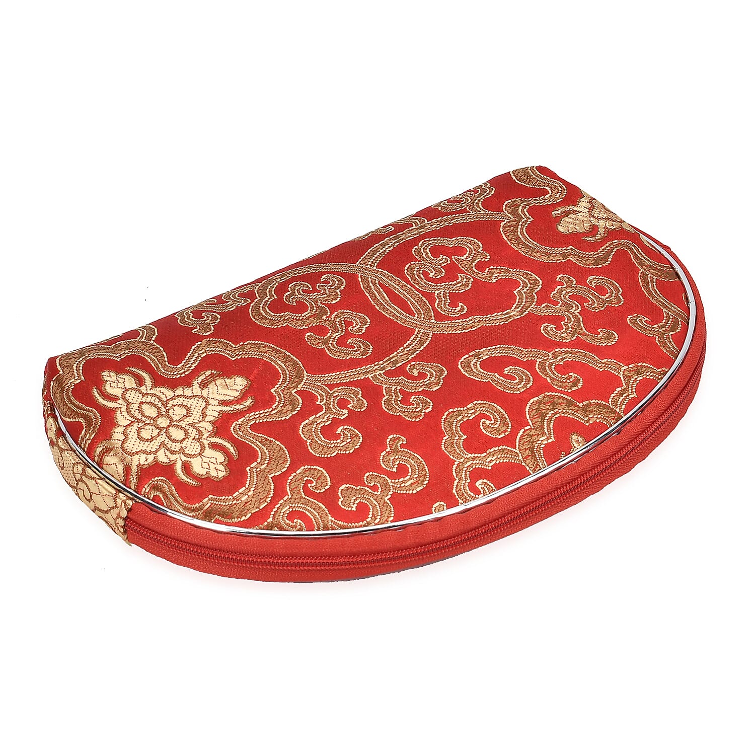 Set of 10 Multi-Colour Floral Embroidered Pouches with Zipper - Red V32512285 4