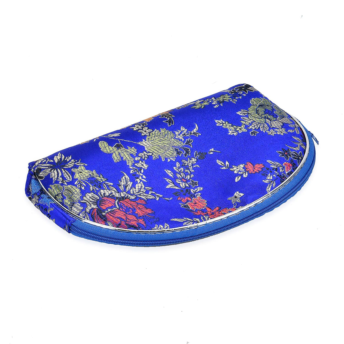 Set of 10 Multi-Colour Floral Embroidered Pouches with Zipper - Royal Blue V32535408 4
