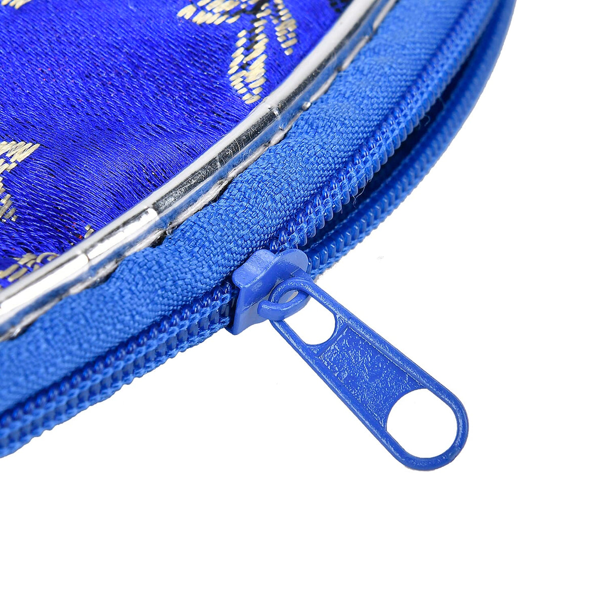 Set of 10 Multi-Colour Floral Embroidered Pouches with Zipper - Royal Blue V32535408 5