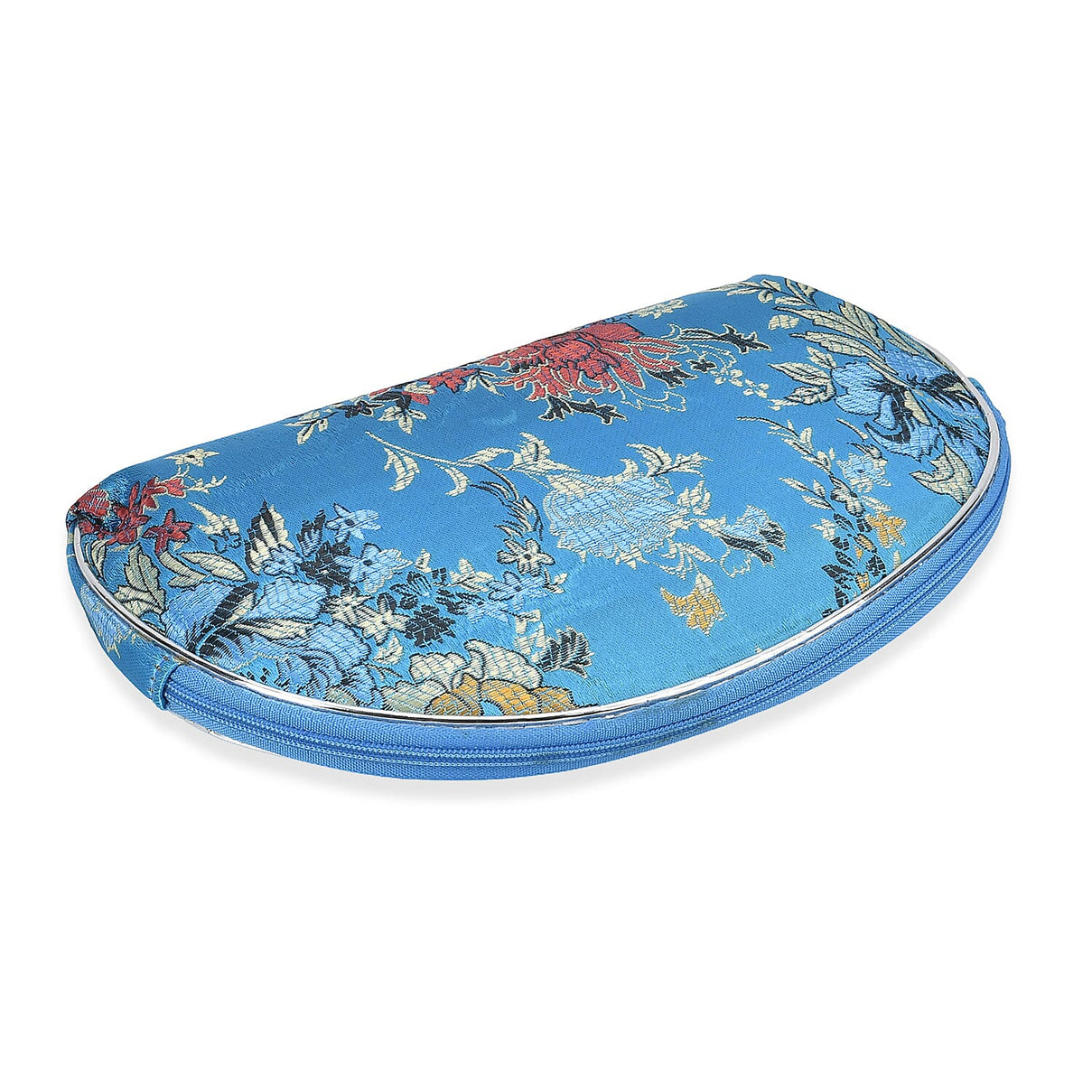 Set of 10 Multi-Colour Floral Embroidered Pouches with Zipper - Teal 7731723 4