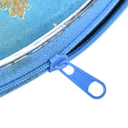 Set of 10 Multi-Colour Floral Embroidered Pouches with Zipper - Teal