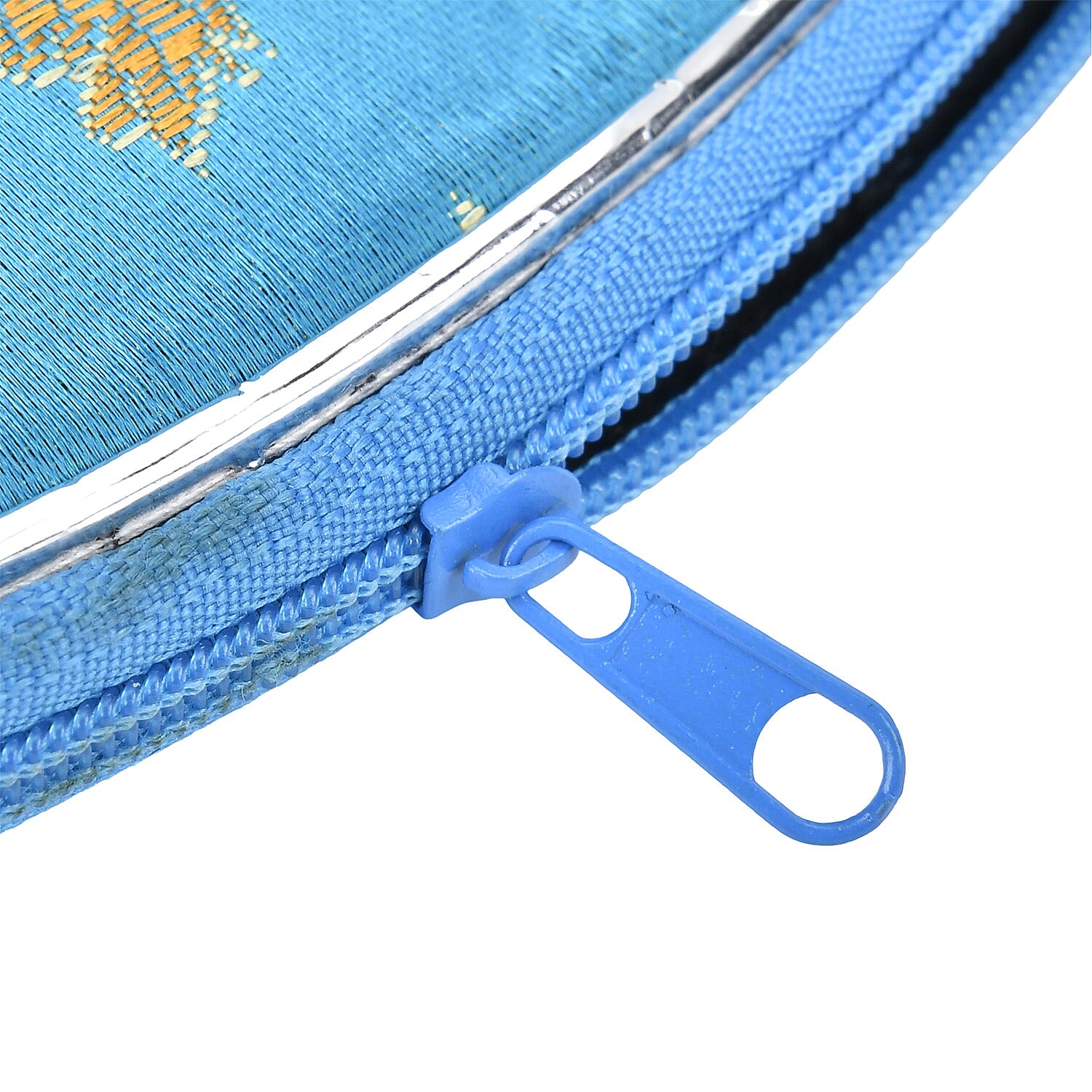 Set of 10 Multi-Colour Floral Embroidered Pouches with Zipper - Teal 7731723 5